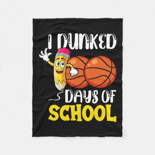 Days Of School Basketball Teacher Student  Fleece Blanket