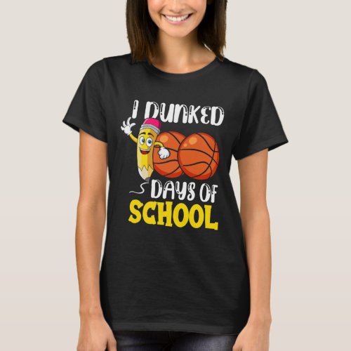 Days Of School Basketball Teacher Student  T_Shirt