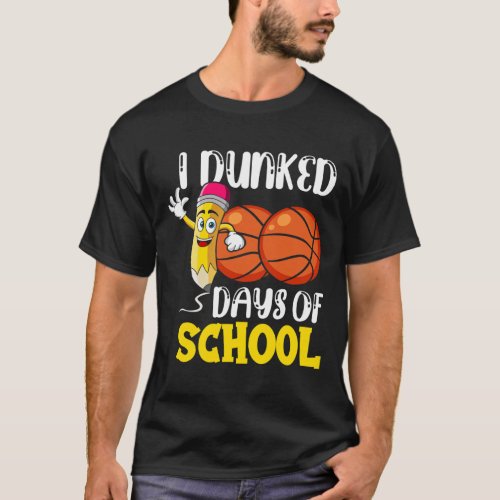 Days Of School Basketball Teacher Student  T_Shirt