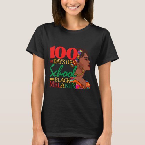 Days Of School Black Melanin Kid Schooler Girl  T_Shirt