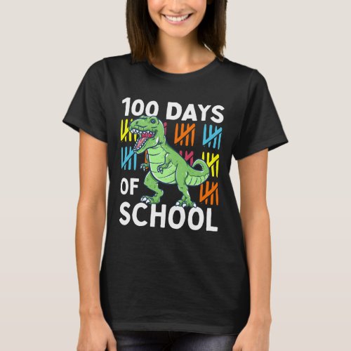 Days Of School Boys Dinosaur 100th Day Dino  T_Shirt