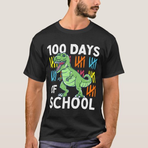 Days Of School Boys Dinosaur 100th Day Dino  T_Shirt