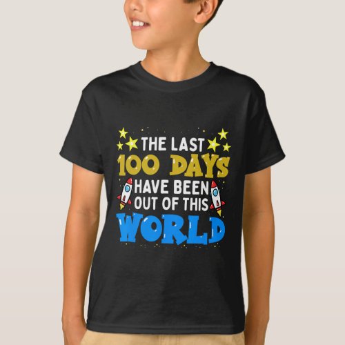 Days Of School Boys Outer Space Astronaut Rocket S T_Shirt