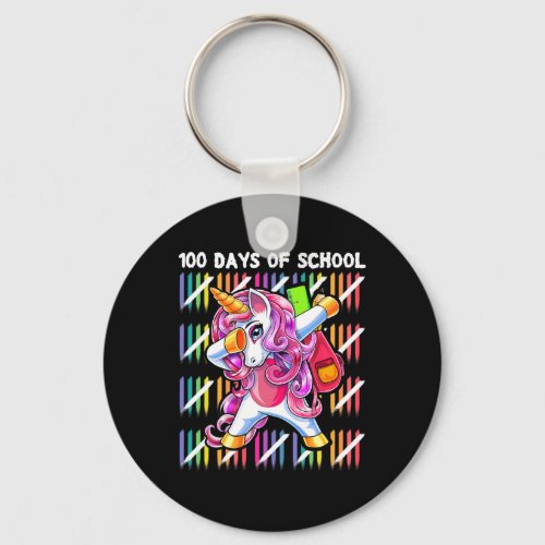 Days Of School Dabbing Unicorn Backpack Gift For G Keychain