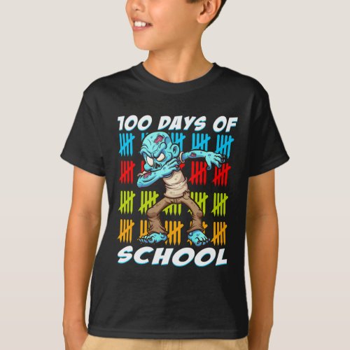 Days Of School Dabbing Zombie Fun Animal Lovers Te T_Shirt