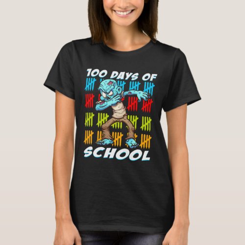 Days Of School Dabbing Zombie Fun Animal Lovers Te T_Shirt