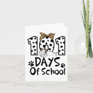 Days Of School Dalmatian Dog Boys Girls 100 Days  Card