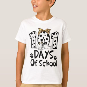 Days Of School Dalmatian Dog Boys Girls 100 Days T-Shirt