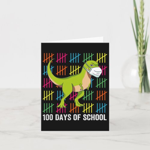 Days Of School Dinosaur Mask Fun Teacher Boys Kids Card