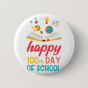 Days Of School For Students Teachers Kids Button