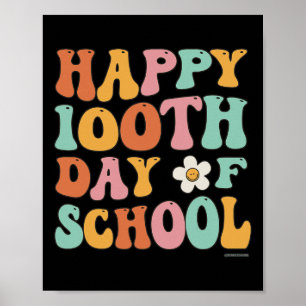 Days Of School For Teacher Student Retro Vintage G Poster