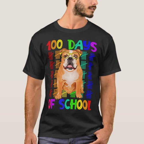 Days Of School French Bulldog Wearing Gles Smarter T_Shirt