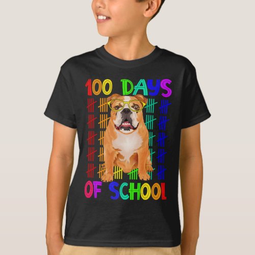 Days Of School French Bulldog Wearing Gles Smarter T_Shirt