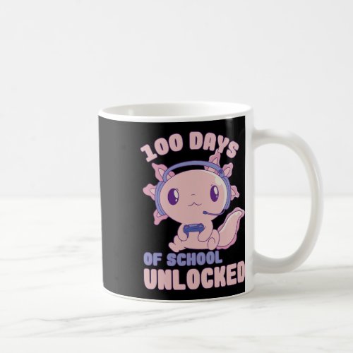 Days Of School Gamer Axolotl 100th Day Of School  Coffee Mug