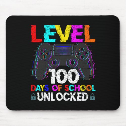 Days Of School Gamer Boy Level 100 Unlocked Gaming Mouse Pad