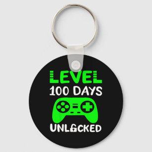 Days Of School Gaming Gamer Level 100 Unlocked  Keychain