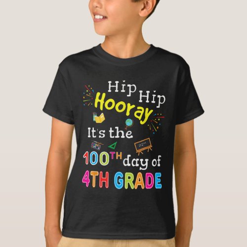 Days Of School Gift For Kids Boys 4th Grade Teache T_Shirt