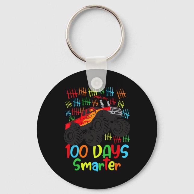 Days Of School Kindergarten Smarter Boys Monster T Keychain (Front)
