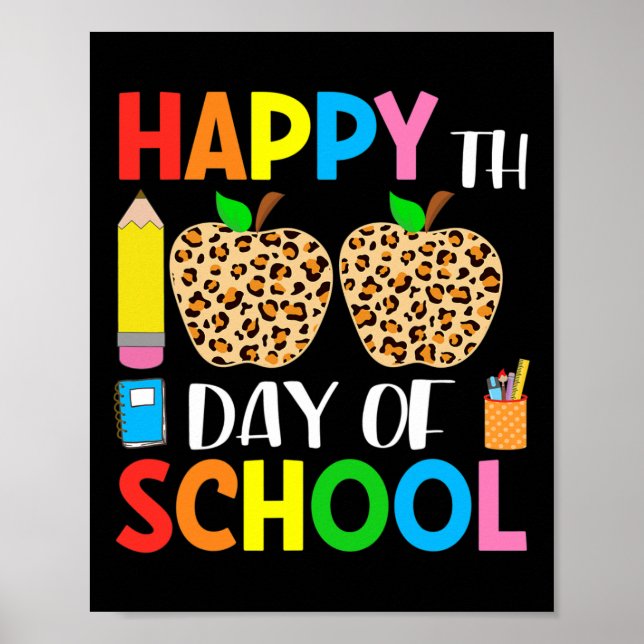 Days Of School Leopard Print Teacher And Student 1 (Front)