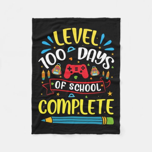 Days Of School Level Completed Gamer Video Games  Fleece Blanket