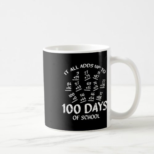 Days Of School Math Addition Cool Teacher Student  Coffee Mug