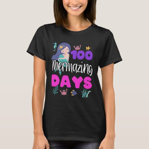 Days Of School Mermaid Cute Teacher Student Girls  T_Shirt