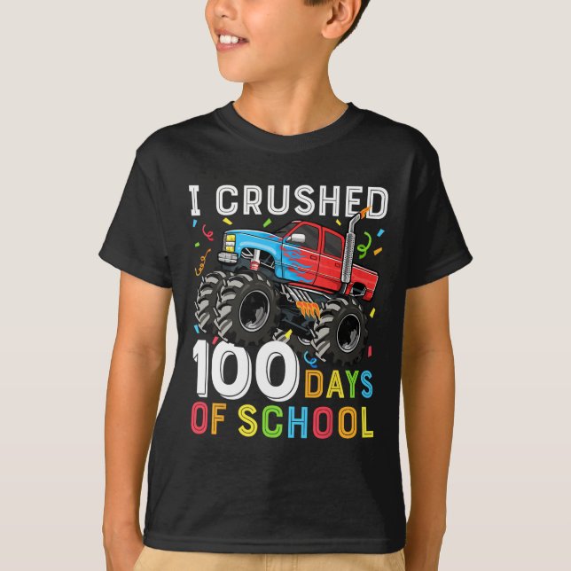Days Of School Monser Ruck 100h Day Of School Boys T-Shirt (Front)