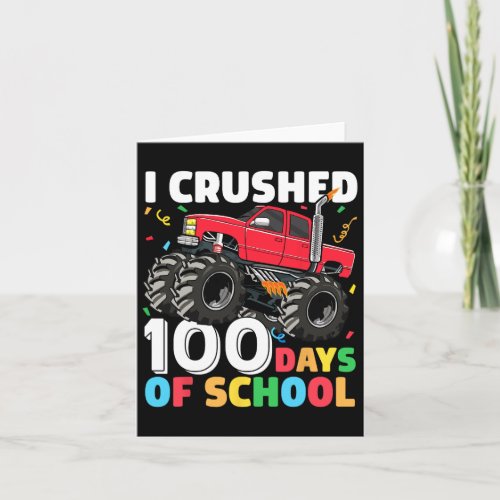 Days Of School Monster Truck 100th Day Of School B Card