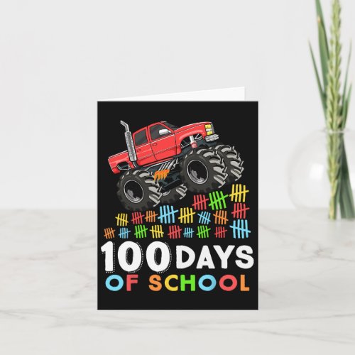 Days Of School Monster Truck 100th Day Of School B Card