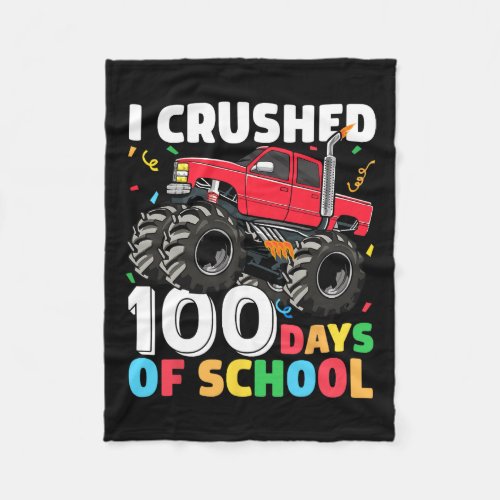 Days Of School Monster Truck 100th Day Of School B Fleece Blanket