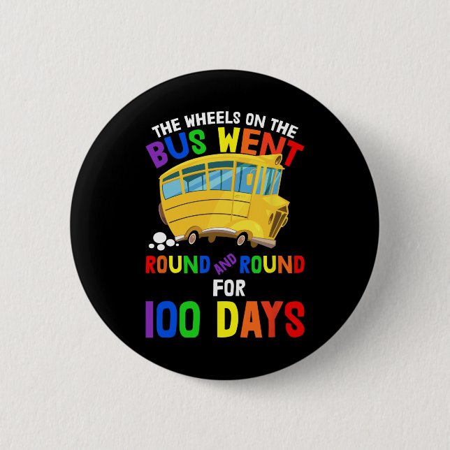 Days Of School Nursery Rhymes Wheels On The Bus St Button (Front)