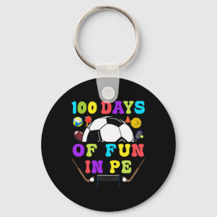 Days Of School Pe Teacher Gym Coach Phys Ed Teache Keychain