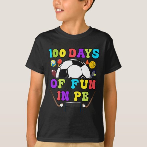 Days Of School Pe Teacher Gym Coach Phys Ed Teache T_Shirt