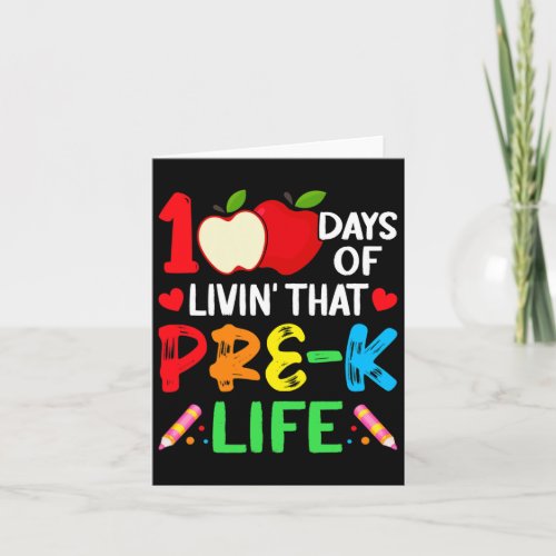 Days Of School Pre_k Life Teacher Student  Card