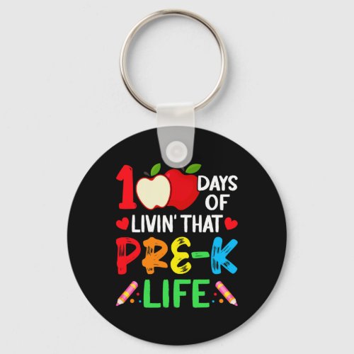 Days Of School Pre_k Life Teacher Student  Keychain