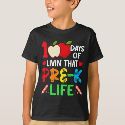 Days Of School Pre_k Life Teacher Student  T_Shirt