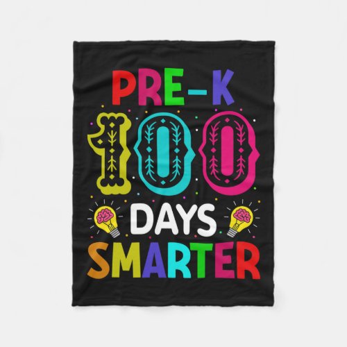 Days Of School Pre_k Smarter Teacher Student  Fleece Blanket