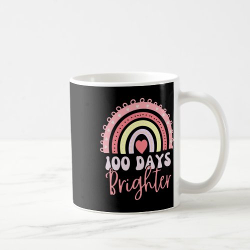 Days Of School Rainbow 100 Days Brighter 100th Day Coffee Mug