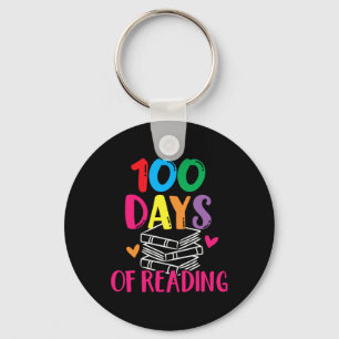 Days Of School Reading English Teacher Books Stack Keychain