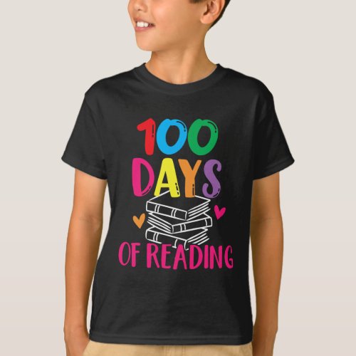 Days Of School Reading English Teacher Books Stack T_Shirt