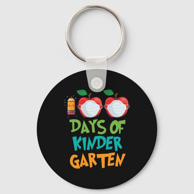 Days Of School Remote Virtual Teacher Student  Keychain (Front)