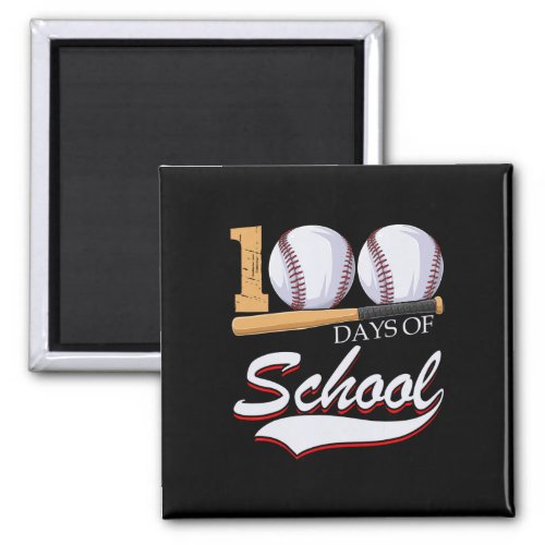 Days Of School Sports Game Baseball Player Student Magnet