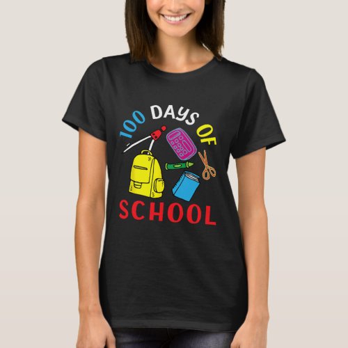 Days Of School Teacher And Student 100th Day  T_Shirt