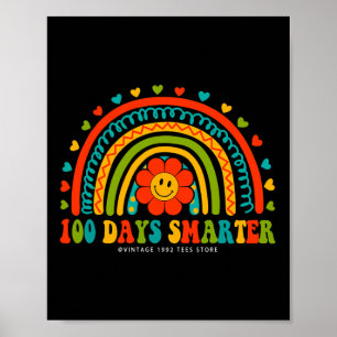 Days Of School Teacher Boy Girl 100 Days Smarter R Poster
