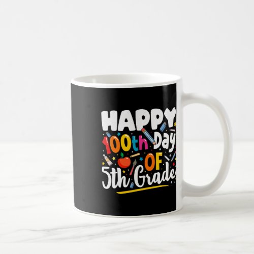 Days Of School Teacher Gift 100th Day Of 5th Grade Coffee Mug