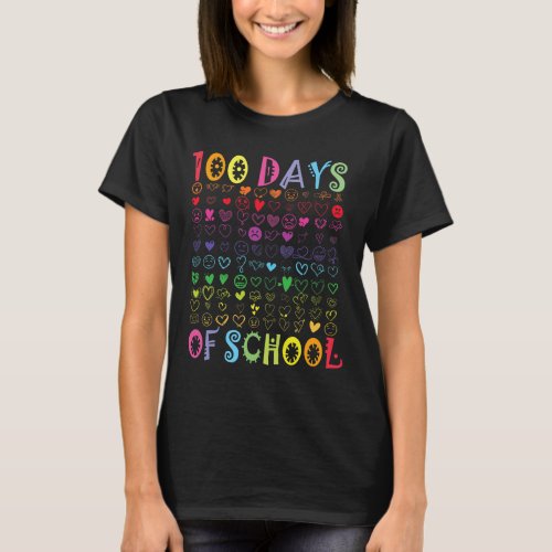 Days Of School Teacher Kids Student Boy Girl 100 H T_Shirt