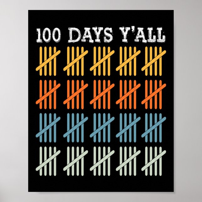 Days Of School Tee Kids 100th Day Of School  Poster (Front)