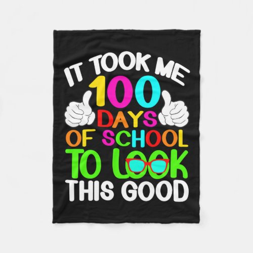 Days Of School To Look Good 100th Day Toddlers Boy Fleece Blanket