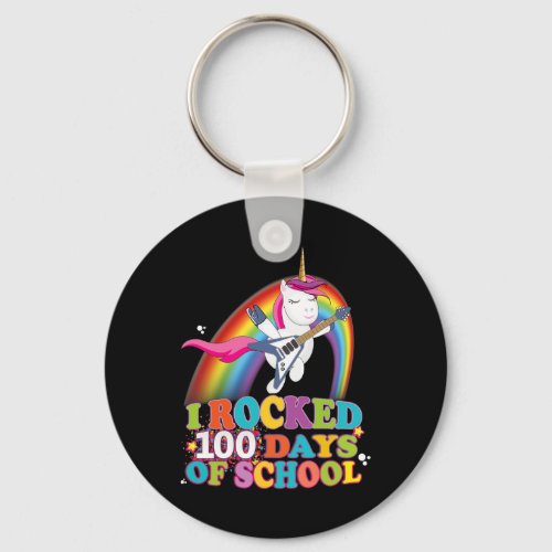 Days Of School Unicorn Gift For Boys Girls Kids  Keychain