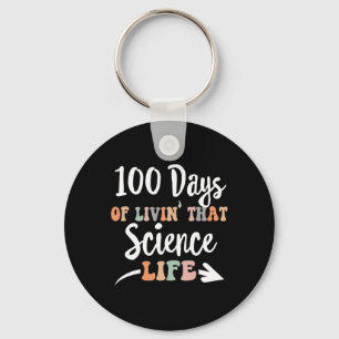 Days Of Science 100th Day Of School For Stem Teach Keychain